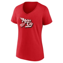 NHL Detroit Red Wings Women's Active Edge V-Neck T-Shirt - Red