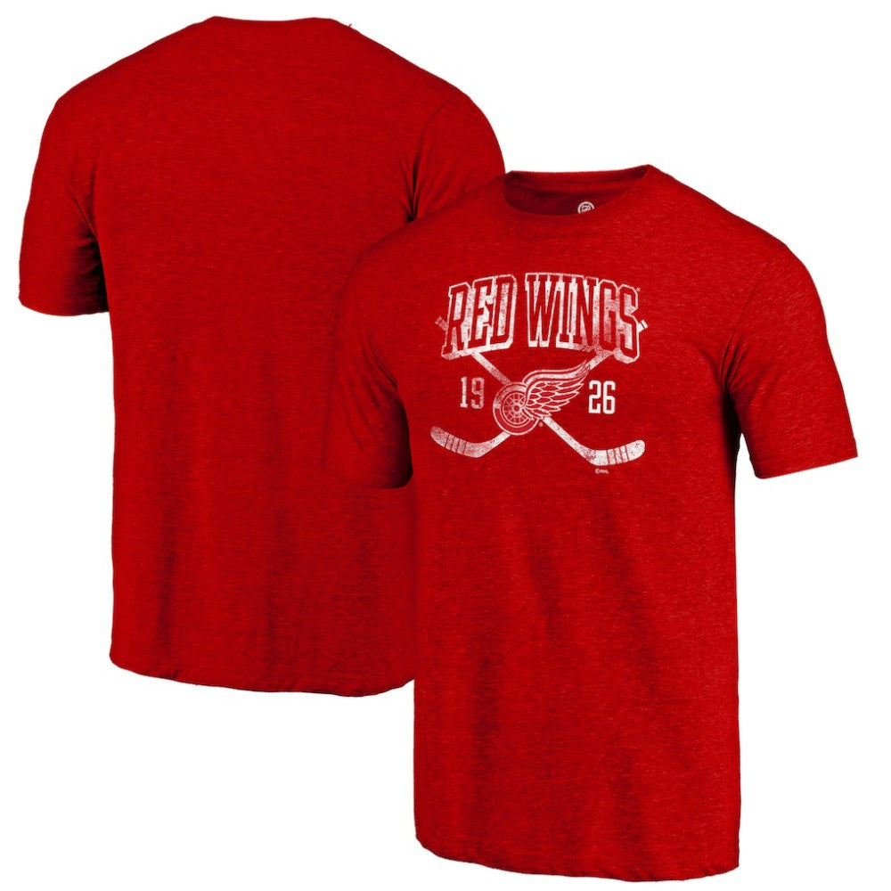 NHL Detroit Red Wings Line Shift Tri-Blend T-Shirt - Red