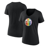 NHL Edmonton Oilers Women's Team Pride V-Neck T-Shirt - Black