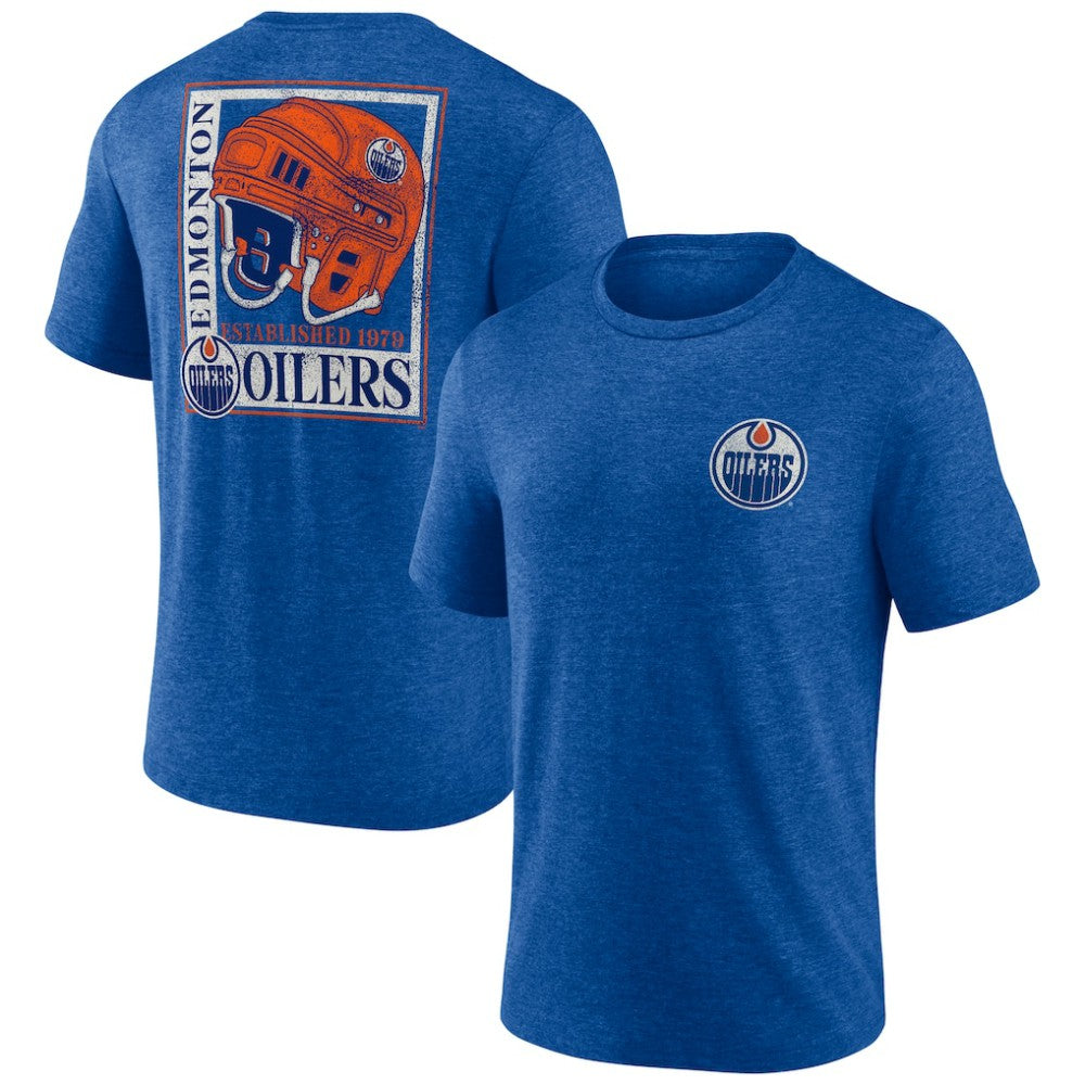 NHL Edmonton Oilers Earnest Will Tri-Blend T-Shirt - Royal
