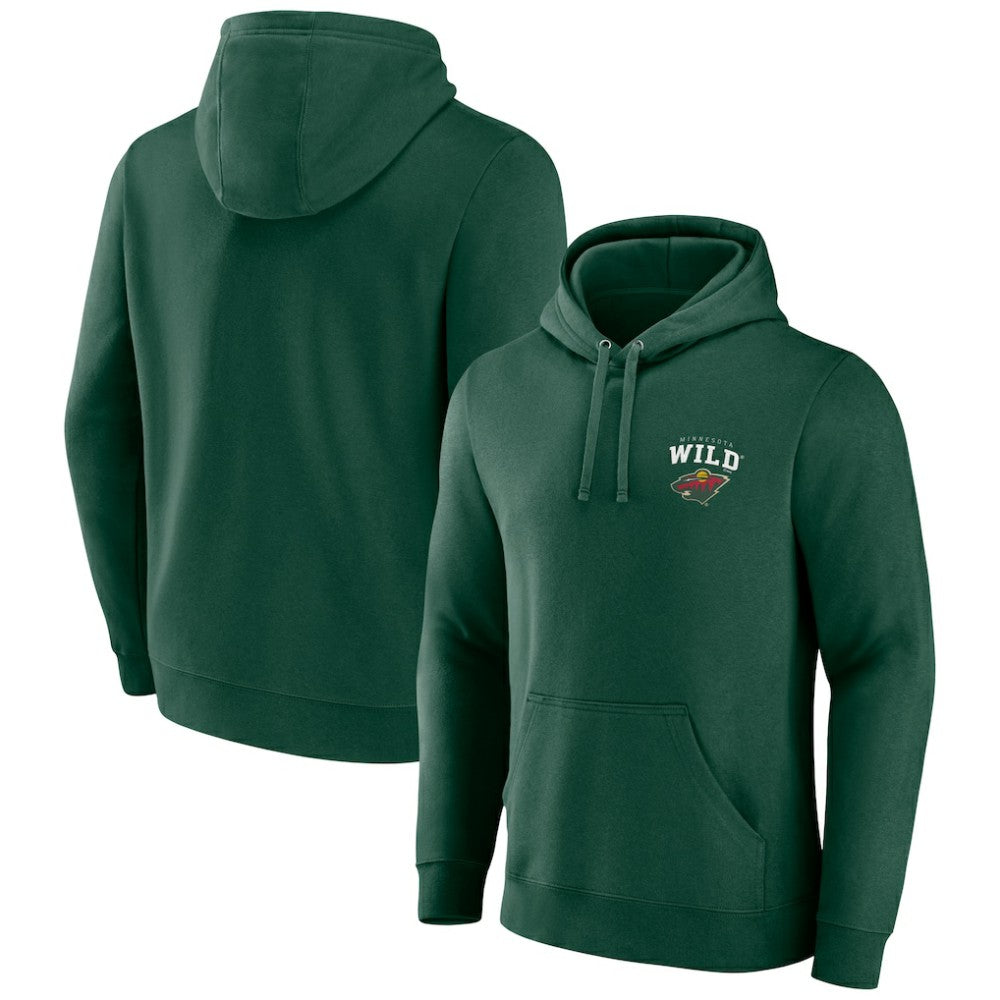 NHL Minnesota Wild Team Lockup Pullover Hoodie - Green