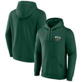 NHL Minnesota Wild Team Lockup Pullover Hoodie - Green