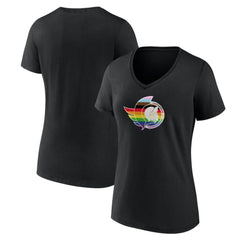 NHL Ottawa Senators Women's NHL Pride V-Neck T-Shirt - Black