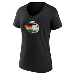 NHL Ottawa Senators Women's NHL Pride V-Neck T-Shirt - Black