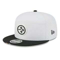 Pittsburgh Steelers New Era 2025 NFL Training Camp Split Panel 9FIFTY Snapback Hat White/Black