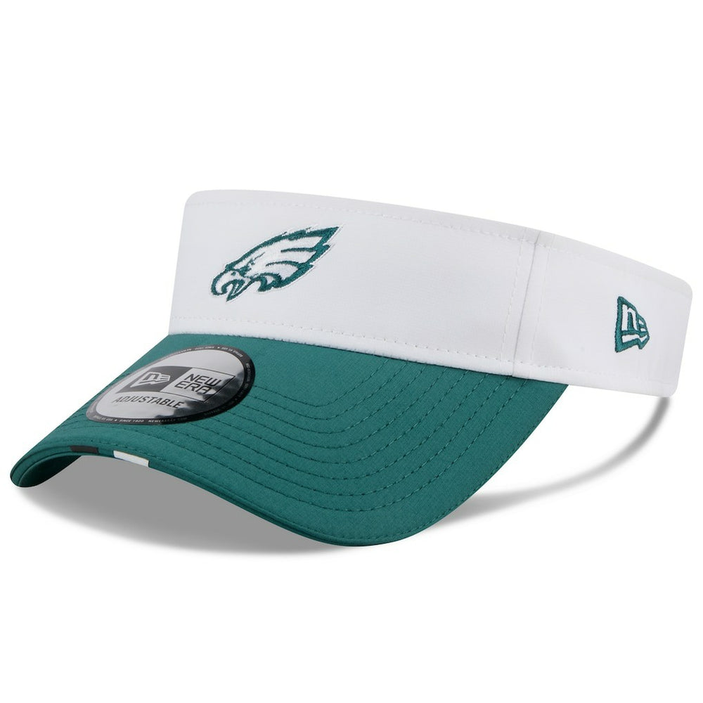 Philadelphia Eagles New Era 2025 NFL Training Camp Adjustable Visor White/Midnight Green