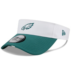 Philadelphia Eagles New Era 2025 NFL Training Camp Adjustable Visor White/Midnight Green
