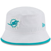 Miami Dolphins New Era 2025 NFL Training Camp Stretch Bucket Hat White