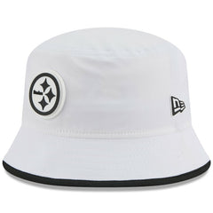 Pittsburgh Steelers New Era 2025 NFL Training Camp Stretch Bucket Hat White