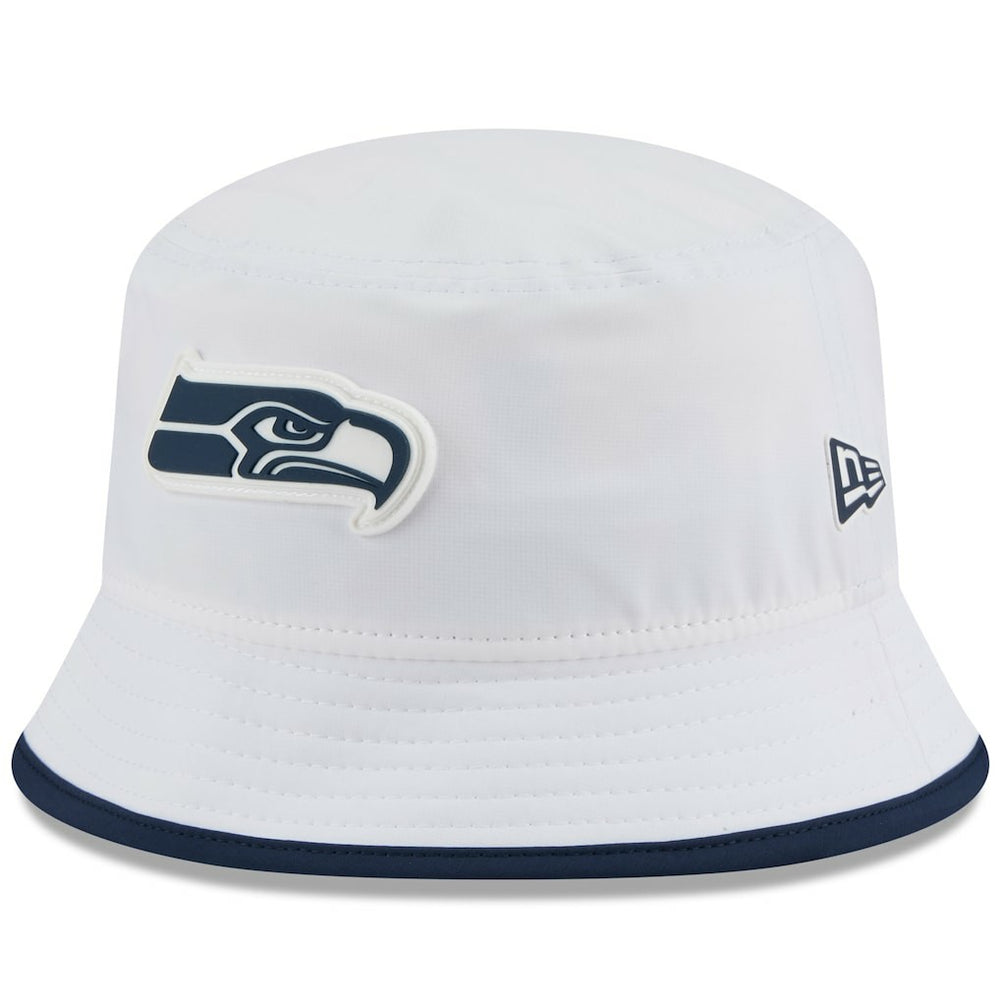 Seattle Seahawks New Era 2025 NFL Training Camp Stretch Bucket Hat White