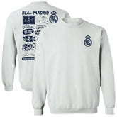 Real Madrid Vive La Fete Women's Impressions Artwork Pullover Sweatshirt White