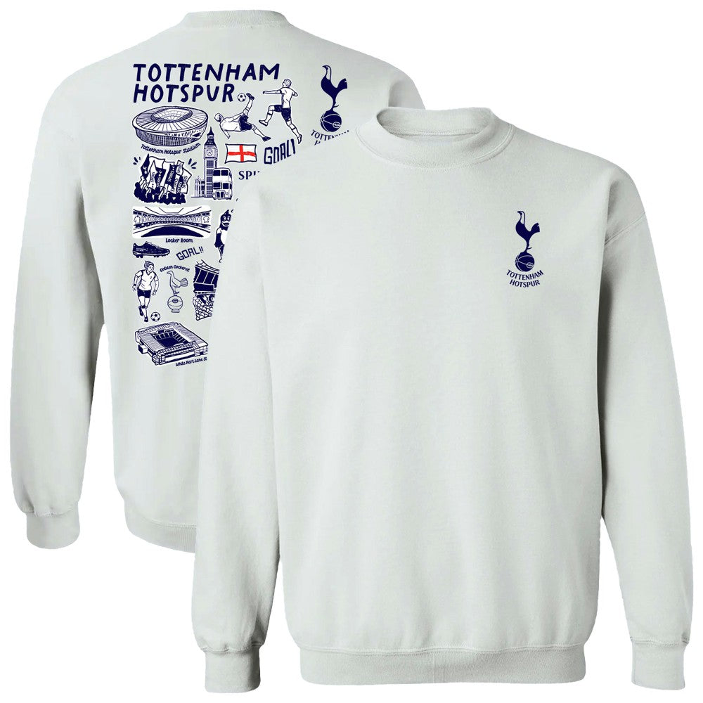 Tottenham Hotspur Vive La Fete Women's Impressions Artwork Pullover Sweatshirt White sale