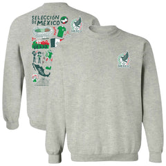 Mexico National Team Vive La Fete Women's Impressions Artwork Pullover Sweatshirt Gray shop