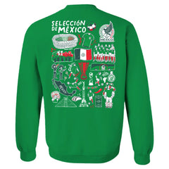 Mexico National Team Vive La Fete Women's Impressions Artwork Pullover Sweatshirt Green sale