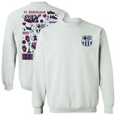 Barcelona Vive La Fete Women's Impressions Artwork Pullover Sweatshirt White