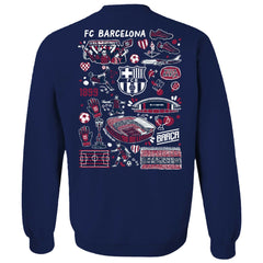 Barcelona Vive La Fete Women's Impressions Artwork Pullover Sweatshirt Navy sale