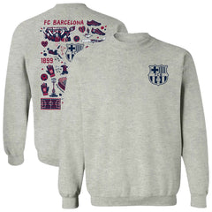 Barcelona Vive La Fete Women's Impressions Artwork Pullover Sweatshirt Gray