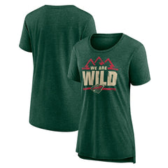 NHL Minnesota Wild Women's Shout Out Tri-Blend T-Shirt - Green