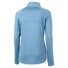Milwaukee Brewers Cutter & Buck Women's Raglan Adapt Eco Knit Stretch Recycled Half-Zip Top - Powder Blue Tops