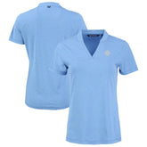 Chicago Cubs Cutter & Buck Forge Heathered Stretch Blade Top - Heather Powder Blue Tops