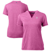 Detroit Tigers Cutter & Buck Forge Heathered Stretch Blade Top - Light Pink Tops