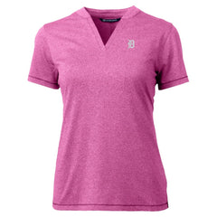 Detroit Tigers Cutter & Buck Forge Heathered Stretch Blade Top - Light Pink Tops