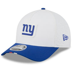 New York Giants New Era Youth 2025 NFL Training Camp A-Frame 9FORTY Adjustable Hat White/Royal