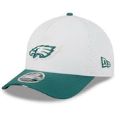 Philadelphia Eagles New Era Youth 2025 NFL Training Camp A-Frame 9FORTY Adjustable Hat White/Midnight Green