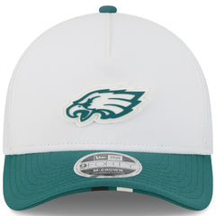 Philadelphia Eagles New Era Youth 2025 NFL Training Camp A-Frame 9FORTY Adjustable Hat White/Midnight Green