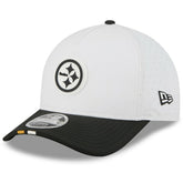 Pittsburgh Steelers New Era Youth 2025 NFL Training Camp A-Frame 9FORTY Adjustable Hat White/Black