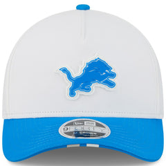 Detroit Lions New Era Youth 2025 NFL Training Camp A-Frame 9FORTY Adjustable Hat White/Blue