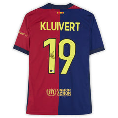 Patrick Kluivert Barcelona Autographed 2024-25 Red/Blue Home Jersey BAS