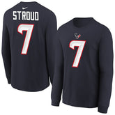 C.J. Stroud Houston Texans Youth Player Name & Number Long Sleeve T-Shirt Navy