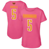 Jayden Daniels Washington Commanders Outerstuff Girls Youth Player Name & Number T-Shirt Pink
