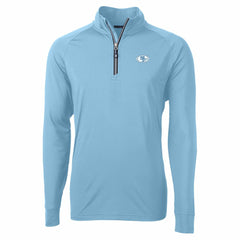 San Francisco 49ers Cutter & Buck Raglan Adapt Eco Knit Stretch Recycled Quarter-Zip Top Powder Blue