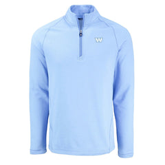 Washington Commanders Cutter & Buck Peshastin Eco Fleece Recycled Raglan Quarter-Zip Top Powder Blue