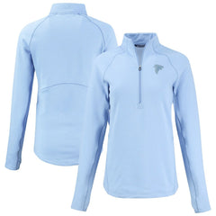 Atlanta Falcons Cutter & Buck Women's Peshastin Eco Fleece Recycled Half-Zip Top Powder Blue