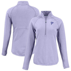 Atlanta Falcons Cutter & Buck Women's Peshastin Eco Fleece Recycled Half-Zip Top Purple