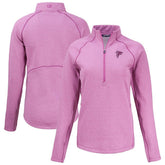 Atlanta Falcons Cutter & Buck Women's Peshastin Eco Fleece Recycled Half-Zip Top Pink