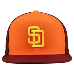San Diego Padres Mitchell & Ness Cooperstown Collection Basic Flip Snapback Hat - Orange/Brown Hats