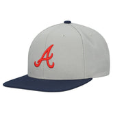 Atlanta Braves Mitchell & Ness Basic Flip Snapback Hat - Gray Hats