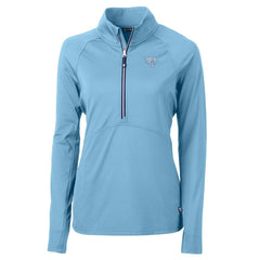 Jacksonville Jaguars Cutter & Buck Women's Adapt Eco Knit Stretch Recycled Half-Zip Top Powder Blue