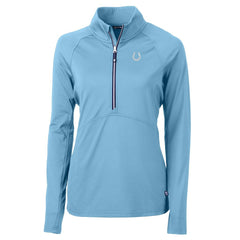 Indianapolis Colts Cutter & Buck Women's Adapt Eco Knit Stretch Recycled Half-Zip Top Powder Blue