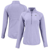 Denver Broncos Cutter & Buck Women's Peshastin Eco Fleece Recycled Half-Zip Top Purple