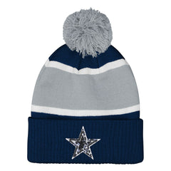 Dallas Cowboys Outerstuff Girls Youth Let's Play Cuffed Knit Hat with Pom Navy