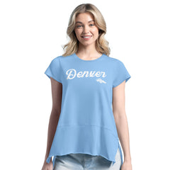 Denver Broncos Margaritaville Women's Gametime Is Paradise T-Shirt Blue