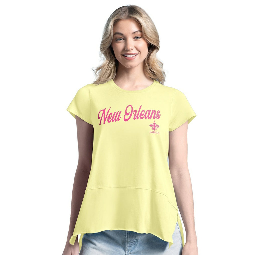 New Orleans Saints Margaritaville Women's Gametime Is Paradise T-Shirt Yellow