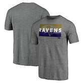 Baltimore Ravens Square Off Tri-Blend T-Shirt Heather Gray