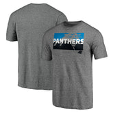 Carolina Panthers Square Off Tri-Blend T-Shirt Heather Gray