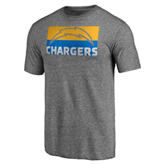 Los Angeles Chargers Square Off Tri-Blend T-Shirt Heather Gray
